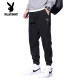 Playboy (playboy) plus jeans en velours pour les hommes Automne et style hiver liant la mode de mode 2024 Nouveau pantalon décontracté à neuf points