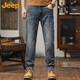 JEEP Jeep Jeans Men's Autumn and Winter Loose Casual Pants Men's Trendy Versatile Straight Men's Pants Blue 34