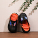 
Guirenniao Children's Slippers 2024 Summer New Style for Men and Girls Indoor Anti-Slip Soft Sole Bathing Baotou Cave Shoes Black Orange 34-35