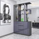 Henglesheng Eingangsschrank Schuhschrank integrierter Weinschrank Abteilung Wohnzimmer Eingang doppelseitig Foyer Schrank Wohnzimmer Weinschrank P01: [Marmor Weiß + Schwarz Eiche] 1050