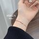 Shi En 2025 New Braided Thin Bracelet Brass Plated 18K Rose Gold French Red Rope Colored Gold Diamond Bracelet for Women New Year Rose Gold