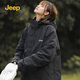 Jeep (JEEP) assault jacket for men and women, three-in-one two-piece set, warm, windproof and velvet jacket, Phantom Black L