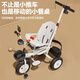 FULAIXIN [folding, lying] Children's tricycle, bicycle, baby children's car lightweight trolley, two-way stroller, foldable, lying + clutch + titanium air wheel, khaki