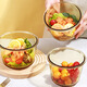 Création de billetterie à lunch en verre résistant à la chaleur Boîte à lunch micro-ondes Boîte à lunch fraîche Rangement de rangement Boîte à lunch Boîte à lunch Amber couleur High-Rise Circle 1500 + Round 1050ml