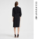 ELLASSAY [Même modèle à Tong Yao] Spring New Two-Color Spliced Three Acid Robe Acid for Women EWF351Y15100 Classic Black L