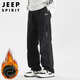 JEEP SPIRIT Jeep pants men's overalls men's waterproof and windproof casual pants autumn and winter thickened straight sports pants