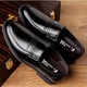 YRC Yierkang Leather Chaussures Business Business Business Mens Formel USEMENTS MENS SOLIP SOME SOLD SOLD SOP SOft Cuir d'âge moyen et de papa âgée 6626 Black 42
