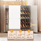 Anya simple shoe cabinet door shoe rack multi-layer dustproof entrance plastic storage resin assembly two rows six layers