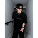 Poke American Weight Shouling Tople Camiseta de manga corta para la nueva camiseta de la marca High Street de verano para hombres Pussy suelto de media manga bt1843 negro l 120-135Jin [Jin es igual a 0,5 kg]