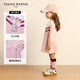 Teenie Weenie Kids bear children's clothing autumn style baby girl color block printed casual dress pink 100 cm