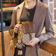 Chall Kitty Light Luxury Bag Damenbeutel Cowide Umhängetasche Mode Mobiltelefon Crossbody Body Birthday Chinesische Valentinstag Geschenk für Freundin, die A1ck Nische lässig und vielseitig [Kaffee]