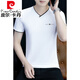 Pierre Cardin Summer Herren kurzärmelig T-Shirt Pure Cotton V-Ausschnitt mit Top Trendy Slim und vielseitig dünn, halbärmeligem Hemd Solid Color T-Shirt Black Yd7018 2xl