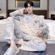 Three-gun pure cotton pajamas for men spring and autumn long sleeves trousers cotton home clothes autumn casual men loose large size suit 9928 3XL men (recommended 180-200 Jin [Jin equals 0.5 kg])