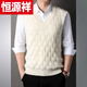 Hengyuanxiang (HYX) Solid Color V Neck Men's Wool Vest Men's Autumn and Winter New Business Casual Thickened Warm Knitted Sweater Vest High-end Brand Special Offer Off Code Dark Gray-丶V Neck Twist Design-Autumn and Winter High-end Brand Special Offer Off Code M 80-95Jin Jin is equal to 0.5 kg