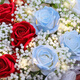 Fuyuhua Pavilion Blume Express Blumengeschenk gebrochene Eisblaue Rosenstrauß Geburtstag Geschenke für Freundin All-China-Lieferung am Tag [Sonne und Mond] 6 rote Rosen + 5 gebrochene Eisblau Dy684