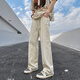 NEW OR MODE American retro washing jeans men's spring and autumn cleanfit straight-flare pants trendy brand handsome trousers off white XL
