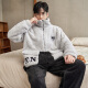 少年情话睡衣男珊瑚绒冬季加绒加厚男款大码棉袄青年保暖可外穿家居服套装 1349N浅灰+黑色 男L(100-135斤)