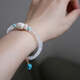 Excellent 6.5mm white crystal straight cut bracelet 18k gold with beads mammoth ivory tara ore turquoise