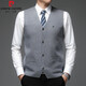 Pierre cardin high-end brand wool men's vest 2025 winter thin vest wool vest sweater knitted cardigan V-neck Navy blue 6518 L 175