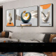 Lingtong modern minimalist living room decoration painting triptych sofa background wall hanging painting Nordic mural light luxury crystal porcelain painting stone to run middle 120*80 sides 60*80 crystal porcelain