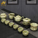 Ai Yingjia Longquan Celadon Tea Set Ge Kiln Famous Handmade Ceramics Home Living Room High-end Tea Maker Office Light Luxury Kung Fu Tea Set Tea Ceremony Gift Set Song Pattern Legacy Series 12 Pieces