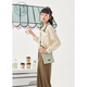 Zihan (ZIHAN) Zihan short long-sleeved shirt and vest two-piece set for women summer Japanese commuting workwear suit beige S
