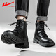 Huili Martin Boots Hombres de trabajo de verano Hombres Menores Men British Style British No-Slip Wear Wear Resistant-Face Desert Combat Boots Classic Black Four temporada 42