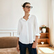 Olrain long-sleeved shirt for women in spring and autumn women's loose commuting temperament top Pink XL