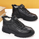 Sanlitai large-size cotton shoes winter plus velvet Martin boots men's wool short boots Northeast outdoor snow boots leather dad men's shoes 15867 black 40