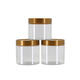XMSJ Runde quadratische Plastik Plastik versiegeltes Glas transparente Lebensmittel leere Plastikflasche Nuss Keks Blume Tee getrocknete Früchte Verpackung Aufbewahrungsglas 86*12044g + Gold gerillt