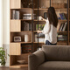 
Original original solid wood bookcase floor-standing integrated wall-mounted glass door bookcase oak with door office file cabinet D6172 Andorra bookcase (three draws) wood color