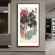 Paidan Immortal Dream Wu Changshuo original prints New Chinese style entrance hall decorative painting aisle hanging paintings classical furniture hotel murals Wu Changshuo <Agarwood Pavilion Peony 90*180cm Recommended 1.2-1.4m wall Elegant teak solid wood frame + canvas + plexiglass