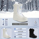 SUSIEBAY quick wear snowboard shoes for men and women with smooth flat pattern for beginners adult non-slip warm ski equipment ski boots white 39