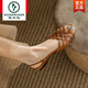 Holzspecker Leder Römisch gewebte Sandalen für Frauen im Sommer flacher Sohle Soft Sohle Französisch Retro Frauen weiß niedrige Absätze hohlen Fischmundschuhen aus Weiß 37 37