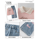 Youyou 1 point girls internet celebrity spring and autumn style fried street suit children's new spring clothes big children's sweatshirt jeans fashionable 4882 white 13042 blue [spring and autumn style] 160cm (recommended 75-90 Jin [Jin equals 0.5 kg])