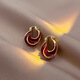 Idel French retro red earrings for women silver earrings high-end earrings 2025 new temperament earrings birthday gift red earrings E3228