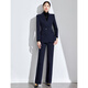 诗璐雅（SHILUYA）高端毛呢外套气质收腰案场客服女工作服外套西装套装两件套冬季厚 藏青色西装+阔腿微喇裤 L