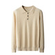 
KING DEER cashmere sweater for men in autumn and winter new men's lapel pullover sweater thickened knitted base shirt bean green XL