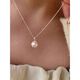 Shi Yuji S925 silver pearl necklace for women, clavicle chain, natural freshwater pearl non-fading pendant, single necklace for women, S925 silver