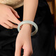 Laomiao Jade Bracelet A-grade waxy jade bracelet for women, a birthday gift for my wife and mother, A-grade waxy jade bracelet, about 60 rings + certificate + gift box