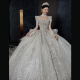 Hermana gorda Vestido de novia de gran tamaño Manga larga francesa White 2024 NUEVA PRODUCCIÓN ADURIDAD DE LA ANDACUA A LA PARA LA LANGRA PERSONA PEQUEÑA Vestido de novia de cola blanca XL