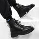 Xier Martin Boots Männer Neue High-Top British Style-Arbeitsstiefel Trendy Retro Lederstiefel dicke Motorradstiefel Männer schwarz 43