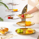 Meidu light luxury gold-plated fruit plate afternoon tea tray dessert table dry fruit plate pastry plate cake stand snack candy plate [gold-plated] 3 layers