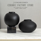 MPPMCK TAIBLE DROITE VASE VASE RETRO EARRENWARE Black Céramic Vase Vase Room Hôtel Modèle Modèle Céramique Style 9273-3