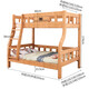Solid wood bed oak multifunctional bunk bed children's bed double bed bunk bed 101# upper 1200mm lower 1500mm