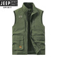 Jeep Spirit Jeep Herren-Weste Frühling und Herbst Neue Outdoor-Pferdsclip lässig große Sportarten mittlere Weste mit mittleren Alter 677 Military Green 3xl (156-170)