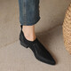 HerSin Baili Talon épais chaussures simples pour le cuir féminin pointu à talon épais talon de la bouche profonde Toe à orteil de mouton automne et hiver nouveau style et bottes nues set de grande taille chaussures noir 38