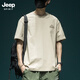 Jeep Spirit Jeep Jeep Tres pesado Camiseta de manga corta Camiseta de medio manga suelta a media manga nueva Top Top Top T1518 White M