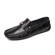 SNGUNY high-end light luxury brand Doudou shoes men's 2025 spring new leather shoes men's breathable light casual shoes men's shoes men's black (6223 models) 38
