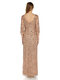 Adrianna Papell Women's Beaded Fantasy Shift Gown Rose Gold 0